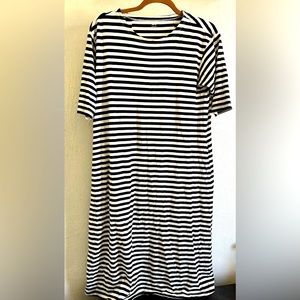 Japanese Cotton/Modal Striped Jersey Dress